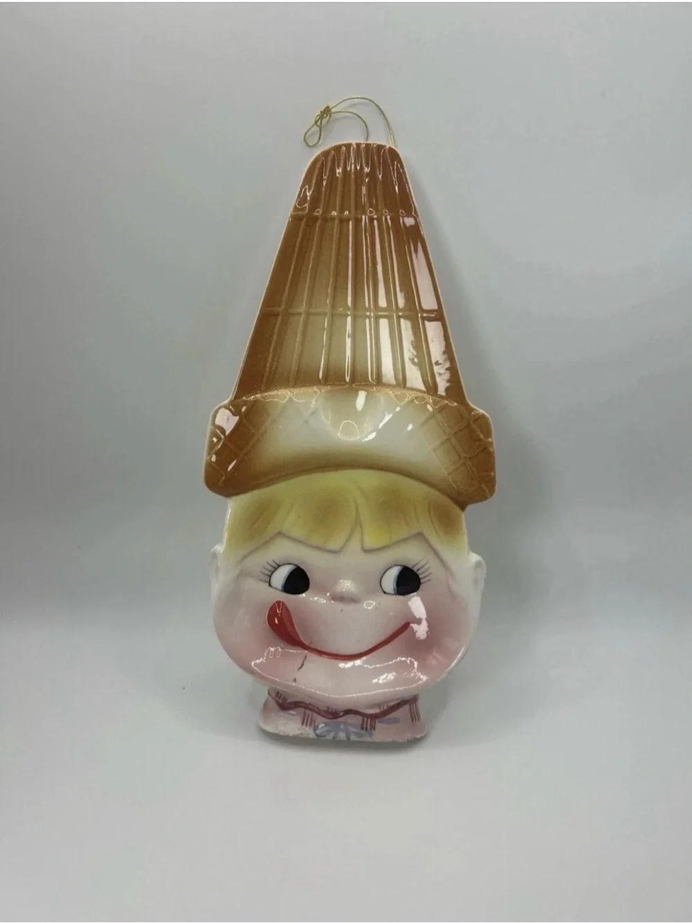 Vintage Ray Gee Yum-Ee-Yum Ice Cream Cone Ceramic Wall Plaque Plate Japan
